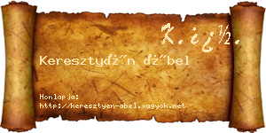 Keresztyén Ábel névjegykártya