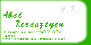 abel keresztyen business card